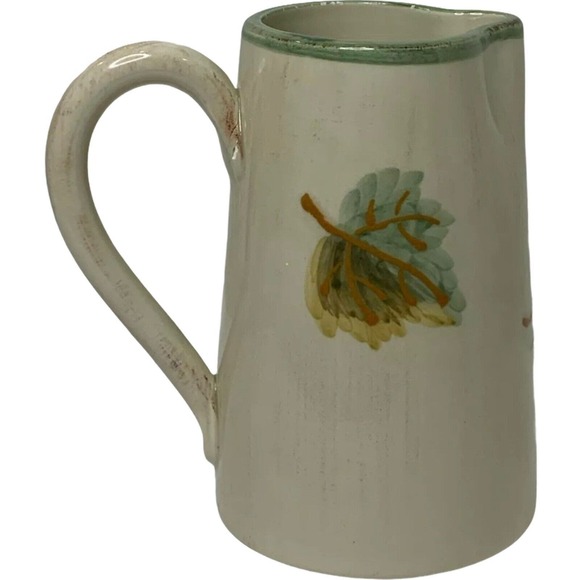 Gardeners Eden By Ceramiche Toscane Italian Pitcher Ceramic Leaf Rustic Country - Picture 1 of 8